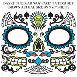 Day of the Dead Facial Tattoos - Male