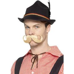 Deluxe German Trenker Hat  in black with cord trim.