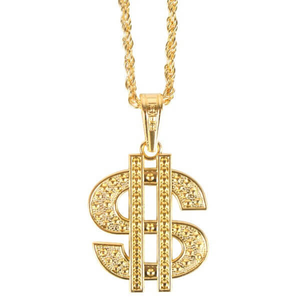 Dollar Sign Pendant Necklace - Gold