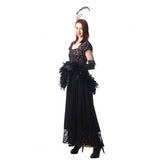 Downton style Edwardian dress hire with long vintage gown silhouette