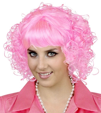 Beauty School Pink Curly Wig