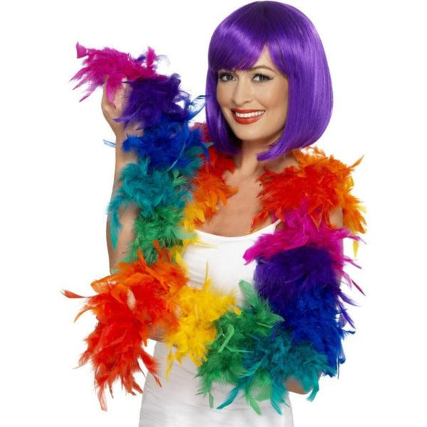 Multi colour feather boa costume accessory