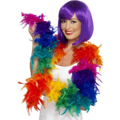 Multi colour feather boa costume accessory