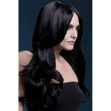 Fever Khloe long black wavy wig with centre part