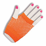 Fingerless Fishnet Short Gloves - Green, Orange, Pink & Black