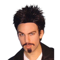 black spikey punk wig short costume wig