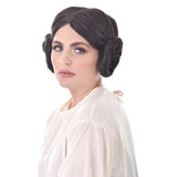 Brown galactic princess wig with side buns