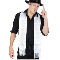 White fringe gangster scarf costume accessory