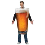 Front view of Get Real Beer Pint Costume – Adult | Tunic with realistic beer print and frothy top