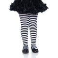 Girls Black & White Stripe Tights