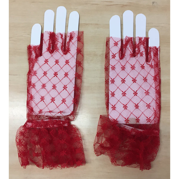 Gloves - Red Lace Fingerless