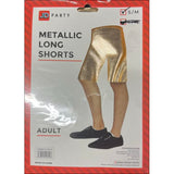 Adult Metallic Long Shorts - Gold