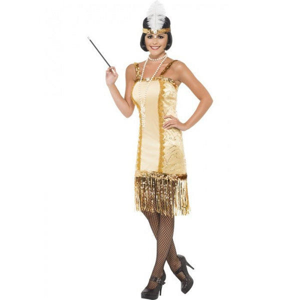 Gold Charleston Flapper Dress