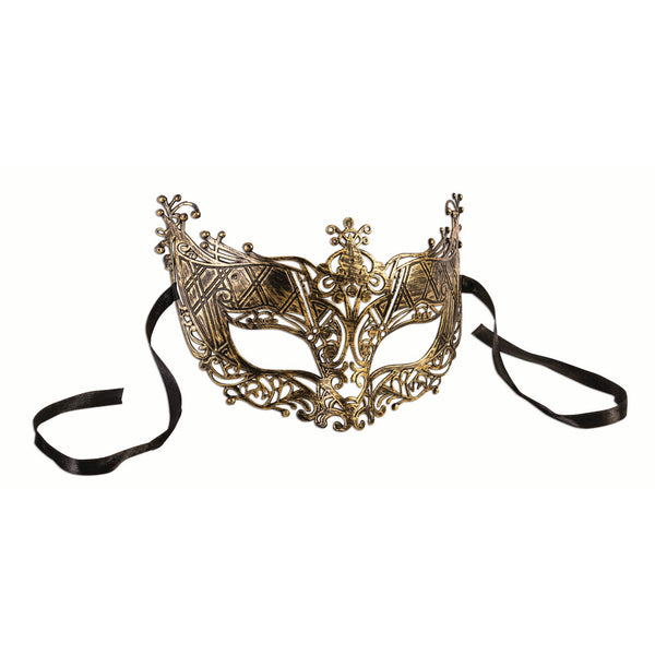 Gold Filigree Masquerade Half Mask