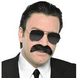 Black Good Fella costume moustache for gangster or mobster look