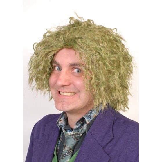 Green Crimped Clown Wig