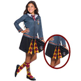 Gryffindor Skirt - Child, black skirt with plaid print in pleats and logo.