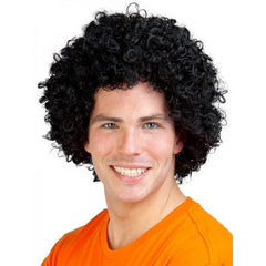 Black curly afro wig for disco and 70s costume looks