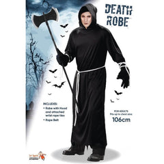 Horror Death Robe - Adult, ankle length jagged hemline, attached hood plus waist cord.