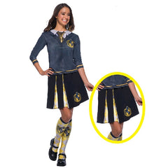 Hufflepuff Adult Skirt, 2 pleats and logo.