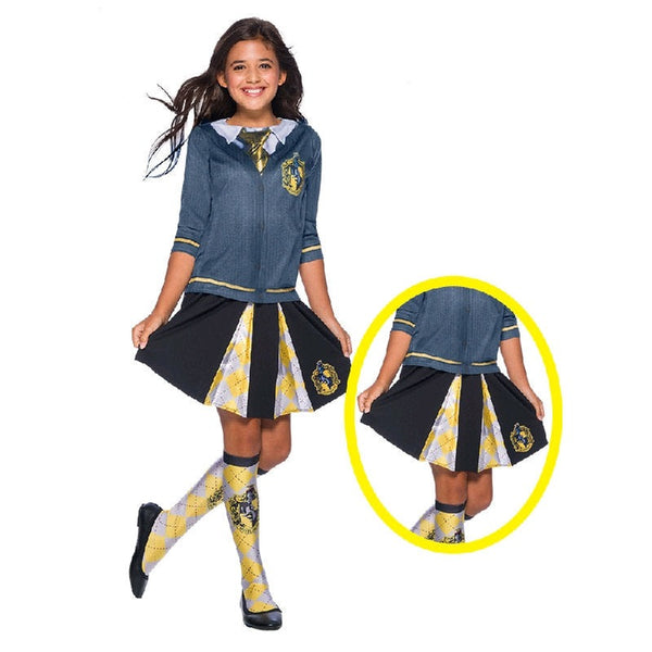 hufflepuff skirt for girls with two pleats and emblem.