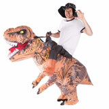 Inflatable riding T-Rex costume for adults