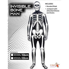 Invisible black body suit with skeleton print