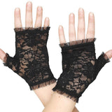 Lace Fingerless Black Gloves - Dr Toms.