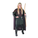 Adult Legolas costume with tunic, black cloak, belt, and boot covers from The Lord of the Rings