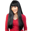 Long Black Wig – Straight Style with Fringe
