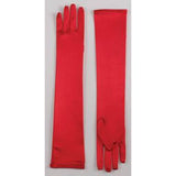 Long Satin Dress Gloves-Black/White/Red