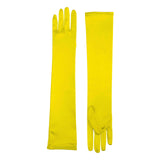 Long Satin Dress Gloves-Yellow