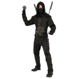 Dark Ninja Costume-Adult, shirt with hooded vest,  and pants.