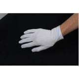 Mens Short White Gloves with Stitching