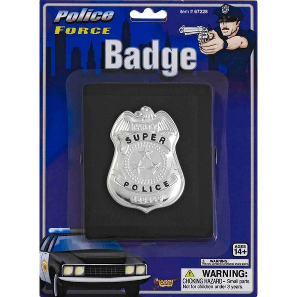 Metal Police Badge in Wallet