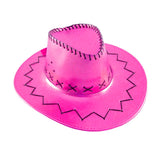 Metallic hot pink cowboy hat with chin cord – perfect for Barbie, cowgirl, and party costumes