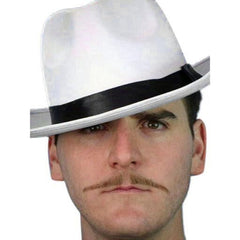 Brown pencil thin moustache attach with double sided tape, quality moustache.