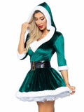 Mrs Claus Ladies Green Christmas Costume - Leg Avenue