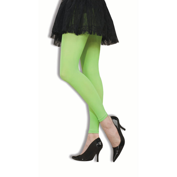 Footless Tights-Neon Green & Neon Pink