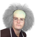 Old man balding wig with frizzy grey hair.