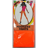 Footless neon stockings in orange.