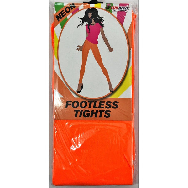 Footless neon stockings in orange.