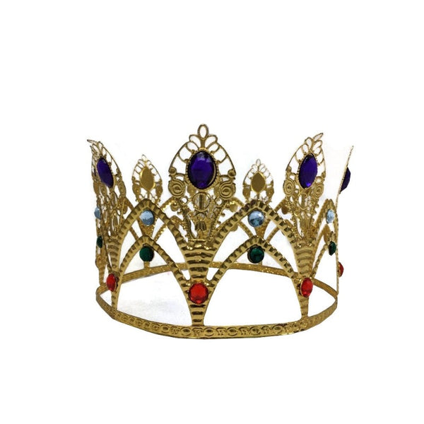 Ornate gold crown with gems, adult size.