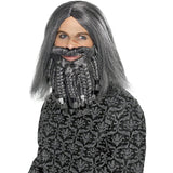 Pirate Wig and Beard Set - Grey