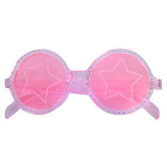 Popstar Glasses with star and heart-shaped lens accents in assorted colours – pink, purple, blue, and gold