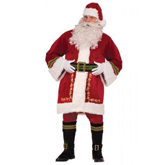 Premium Santa Claus costume with jacket, beard, sack, and bell for hire in Brisbane