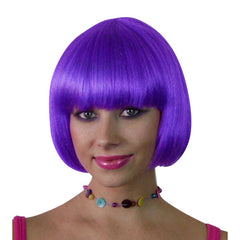 Purple short bob wig ideal for Cosplay and Kick Ass characters.