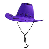 Purple Cowboy Hat with Rope
