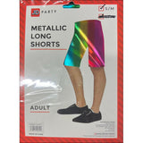 Adult Metallic Long Shorts - Rainbow