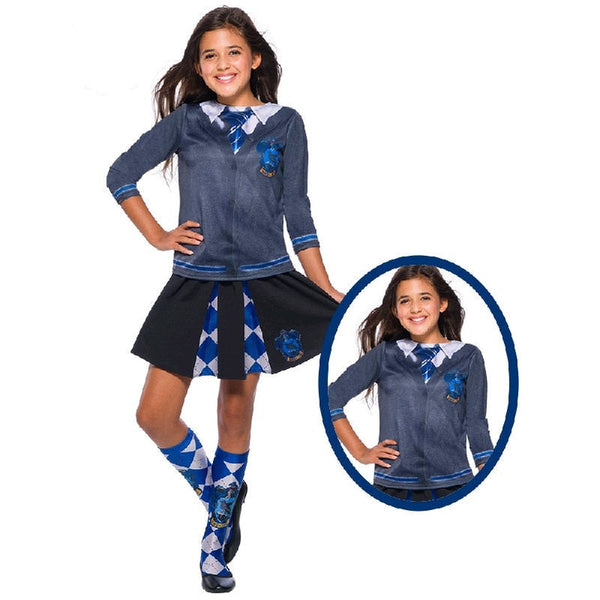 Ravenclaw Costume Top - Girls, printed long sleeve top with emblem.